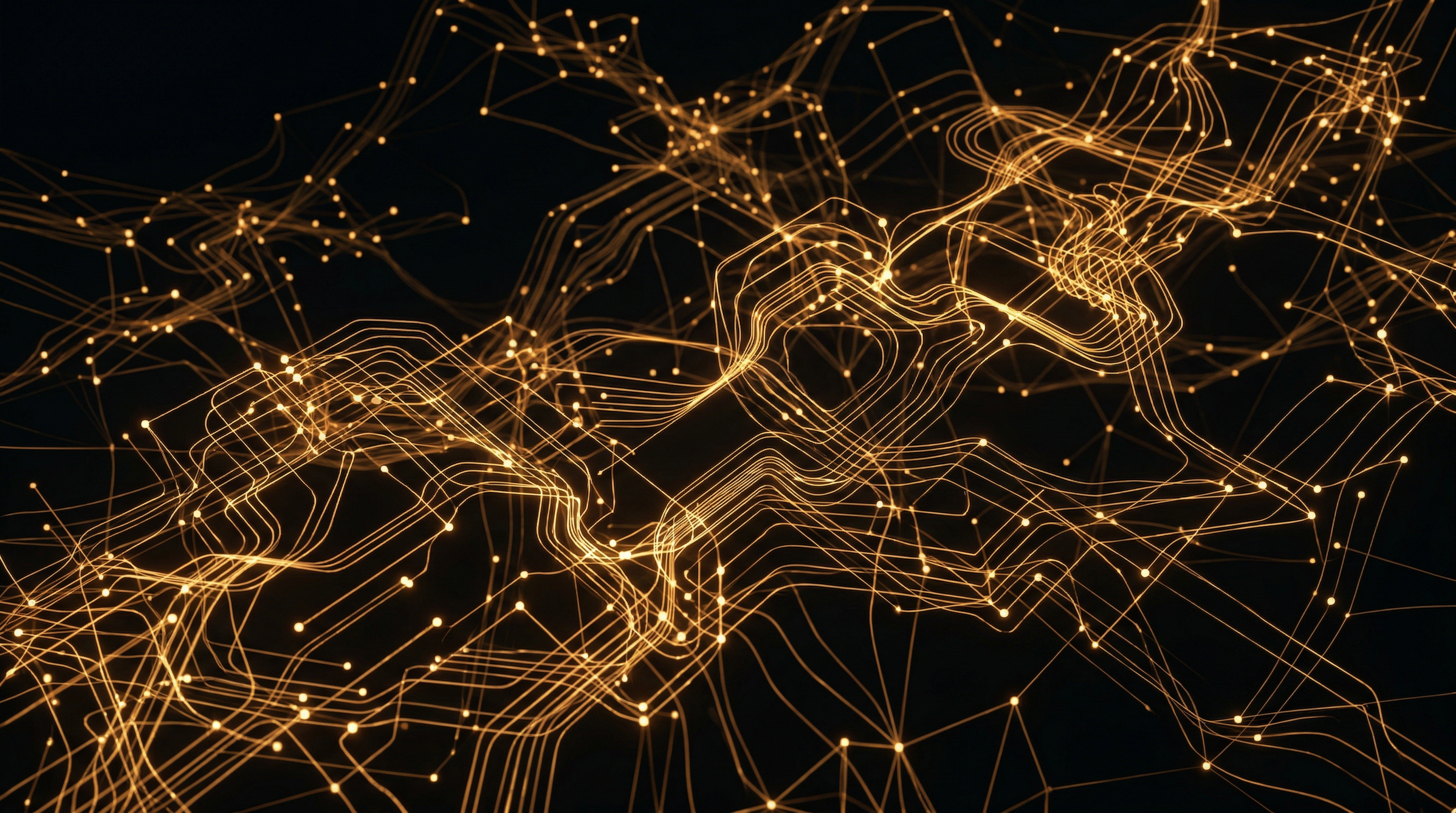 Abstract network visualization representing interconnected agent systems